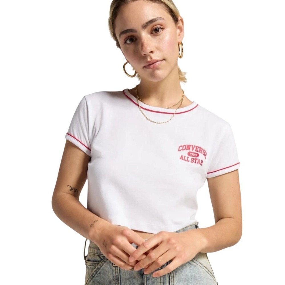 Converse All Star Ringer Women's White T-Shirt Small